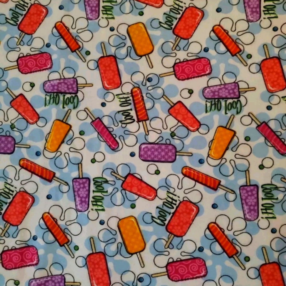 Y2k Popsicle Print Cotton Snuggle Flannel BTY Kidcore Kawaii pastel goth 2000s